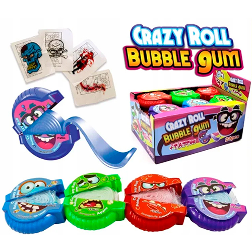Жев. резинка Crazy Roll Bubble Gum + Tattoo 15гр.
