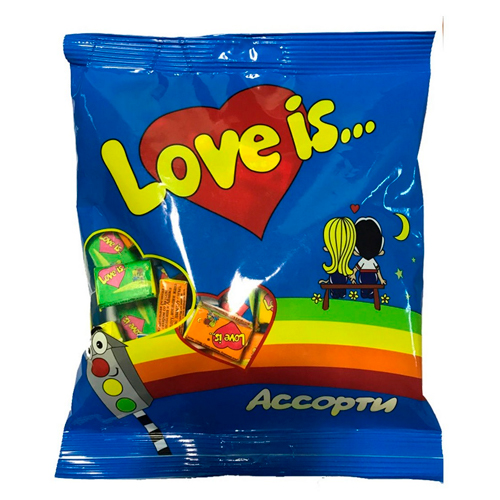 Жевательная резинка Love is Ассорти вкусов 210гр. (пакет)