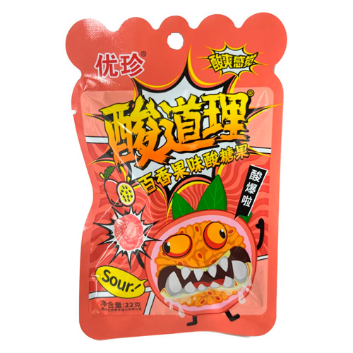 Конфеты Hong Tai Kee  Crazy Maracuja с шипучкой   22гр