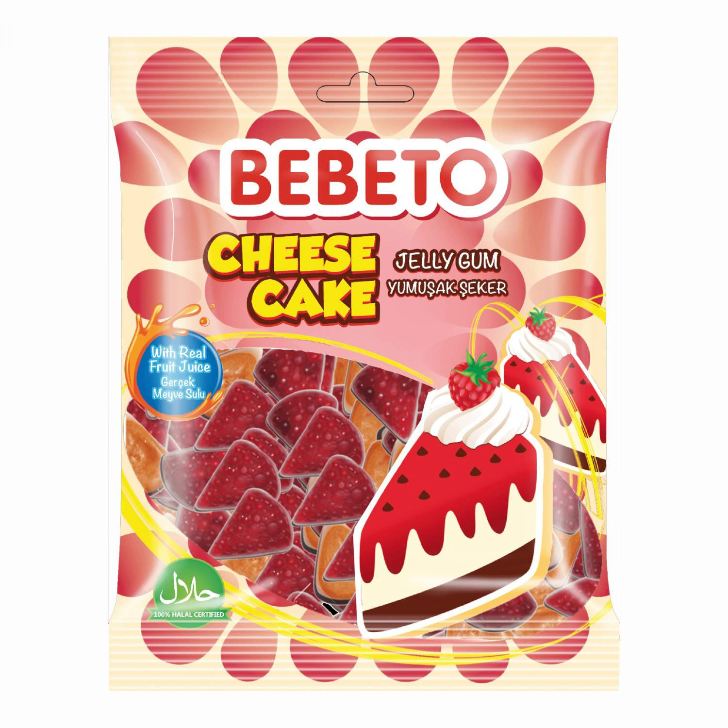 Жев.мармелад Bebeto Cheese Cake со вкусом ванили, малины и вафли 70гр