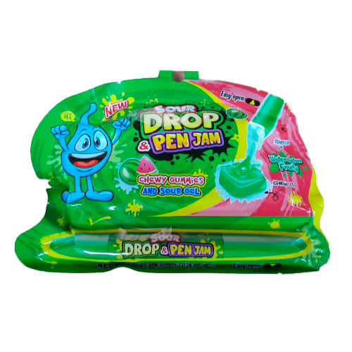 Жидкая карамель-гель + мармелад Sour Drop Pen Jam Watermelon   55гр