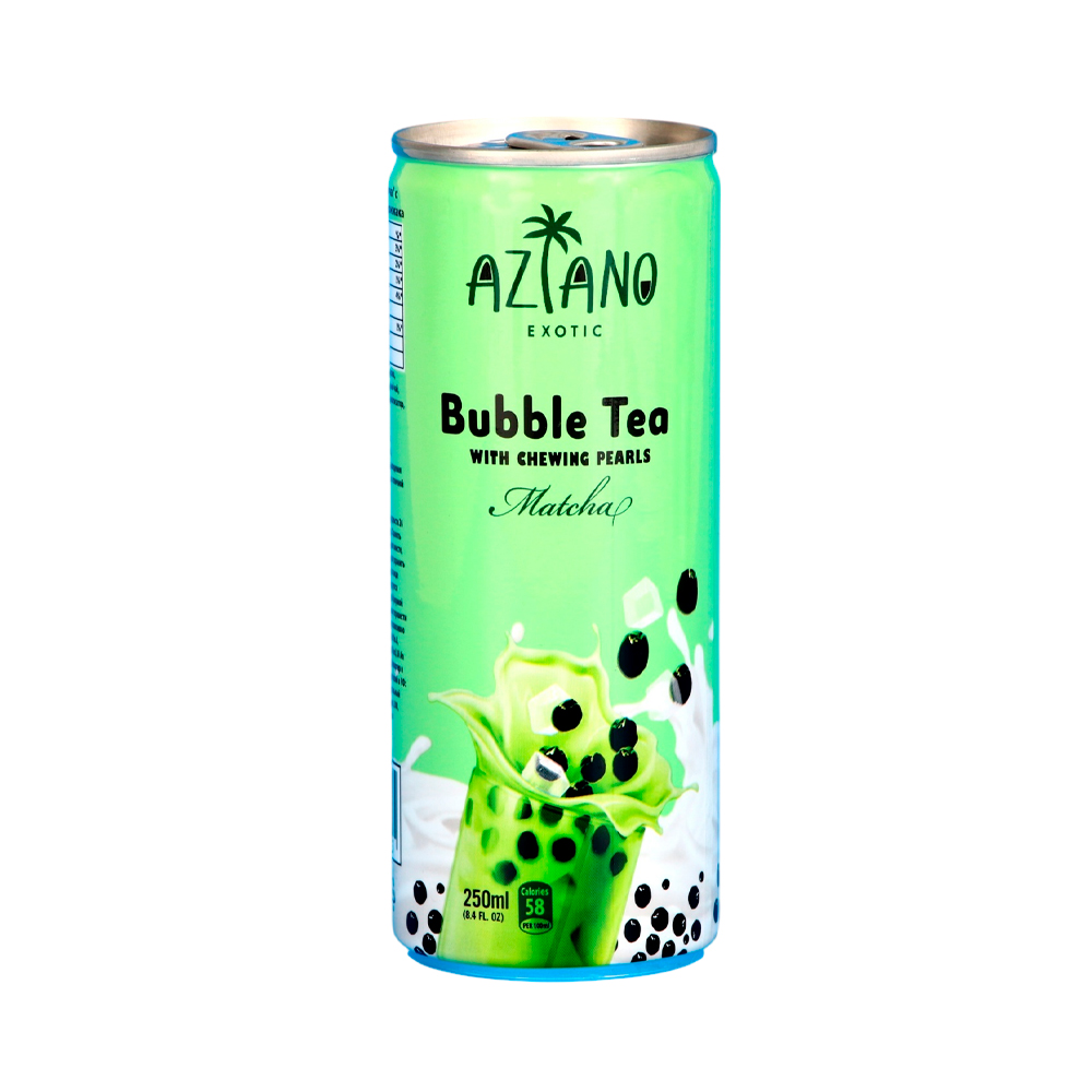 Молочный чай Aziano Bubble tea Matcha с жев. шариками из конжака  250мл