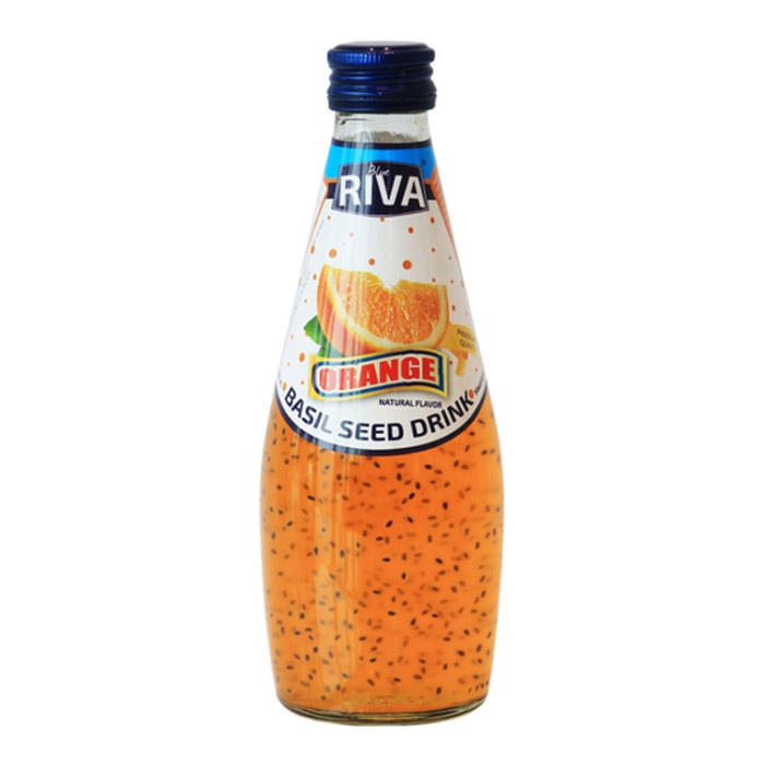 Напиток Blue Riva с семенами базилика вкус апельсина 290мл. Тайланд