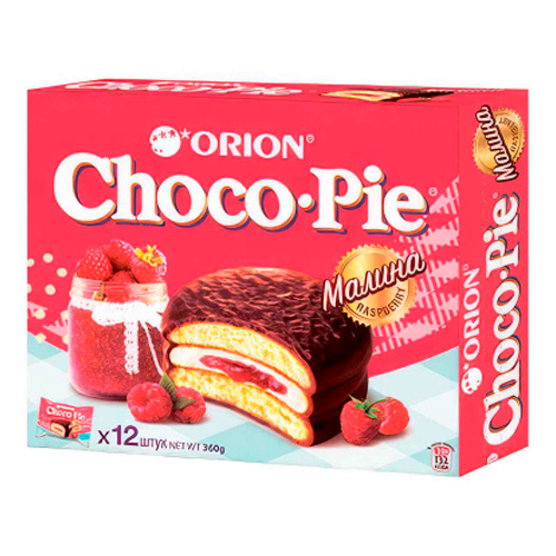 Печенье Orion Choco Pie Малина   360гр