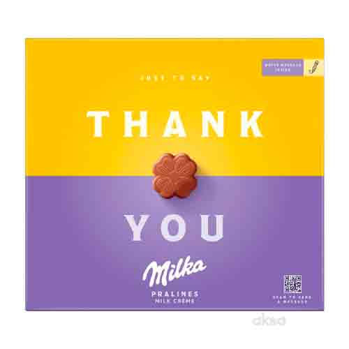 Набор шоколадных конфет Milka с молочным кремом Thank You 110гр