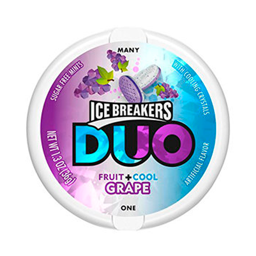 Леденцы ICE BREAKERS DUO со вкусом Винограда и мяты 36гр