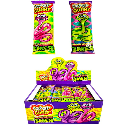 Жев.мармелад Crazy Gummy "Мармеладная змея"   15гр