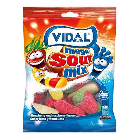 Жев. мармелад Vidal мега кислый микс 100гр.