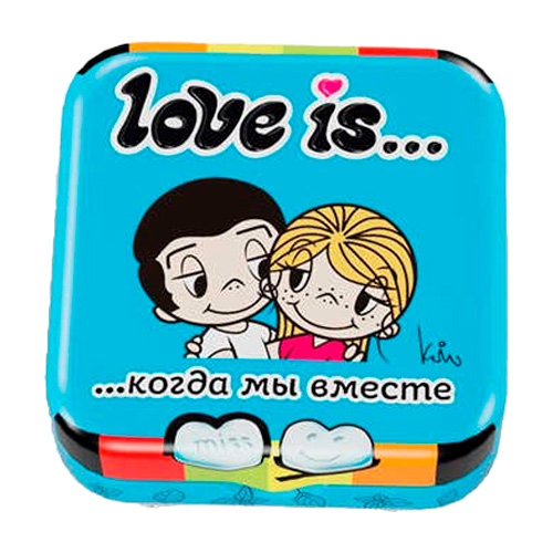 Конфеты Love is в форме сердца со вкусом мяты   20гр