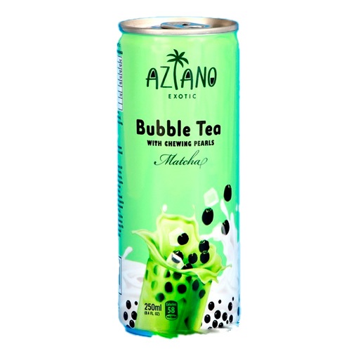 Молочный чай Aziano Bubble tea Matcha с жев. шариками из конжака  250мл