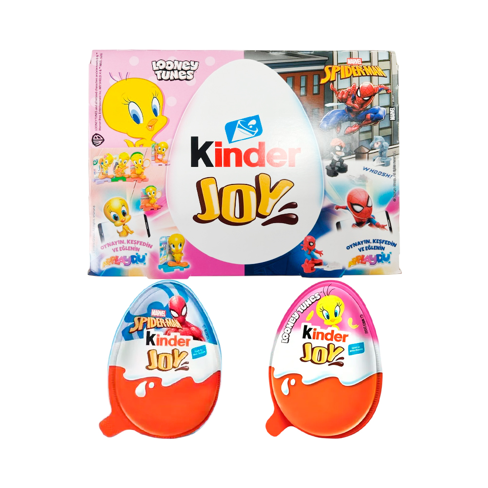 Шоколадное яйцо Kinder  JOY MIX SPIDER-MAN & LOONEY TUNES   20гр
