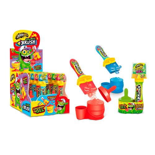 Леденец Johny Bee с гелем и пудрой Splash Brush   50гр
