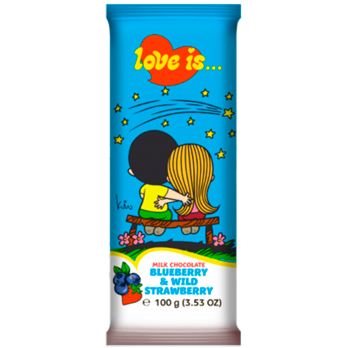 Шоколад Love is Черника и Клубника 100гр.