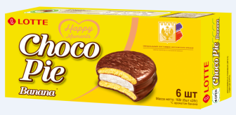 Печенье Lotte с ароматом банана   168гр