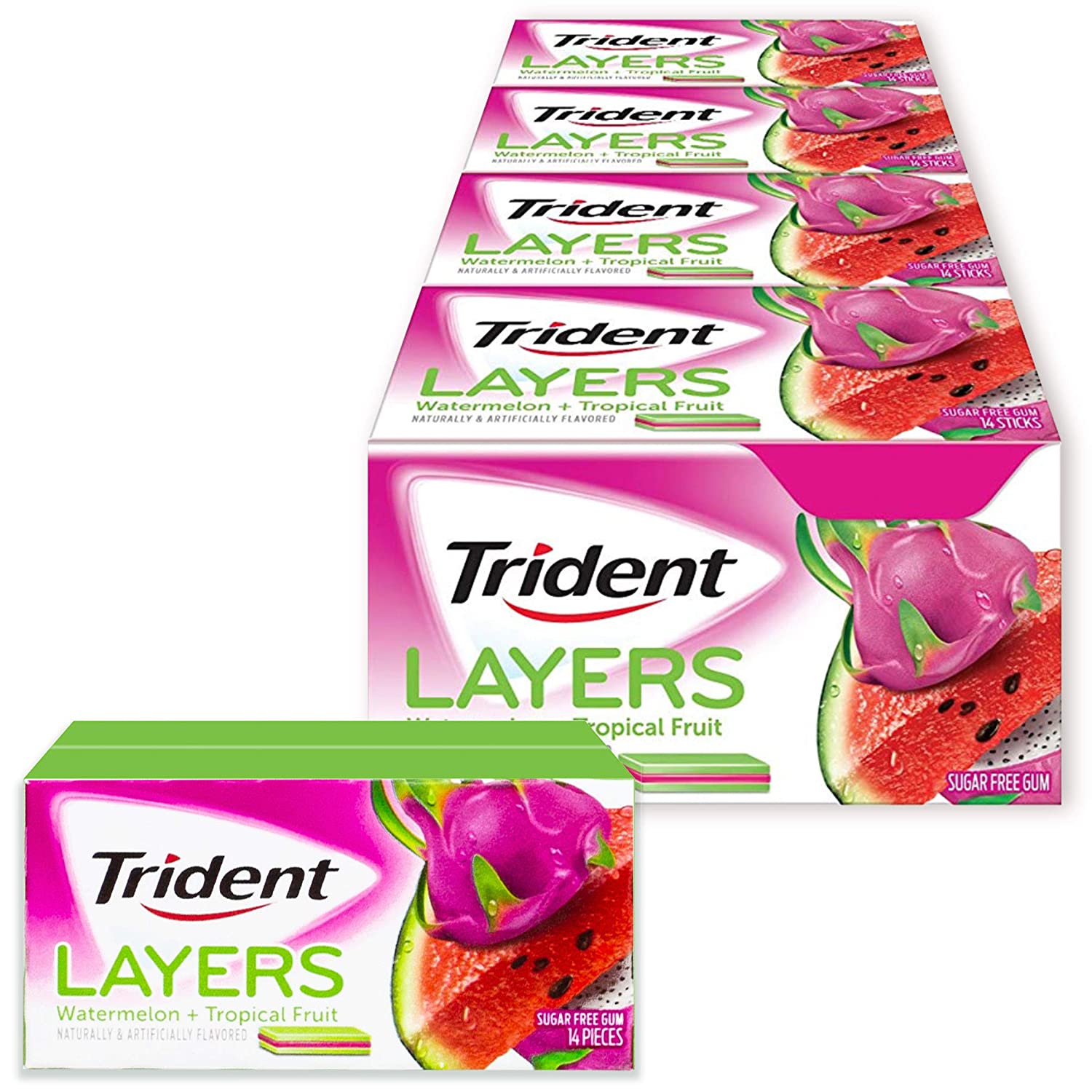 Жев.резинка Trident Layers Арбуз и Тропические фрукты    29,8гр