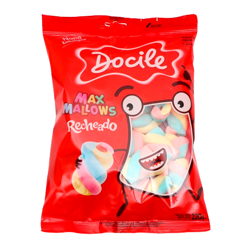Зефир MaxMallow Цветные с начинкой вкус ваниль 220гр.