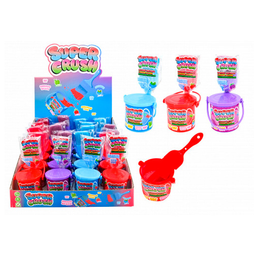Леденец Super Crush кисточка с кислой пудрой и жидкой конфетой   45гр