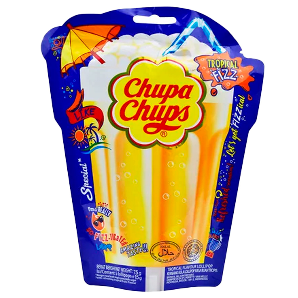 Леденцы Chupa Chups Tropical Fizz   75гр
