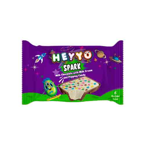 Шоколад Heyyo Spark с молочным кремом и взрывной карамелью 150гр