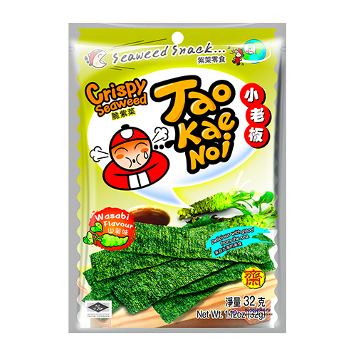Снеки из морских водорослей Wasabi TAO KAE NOI 32гр.