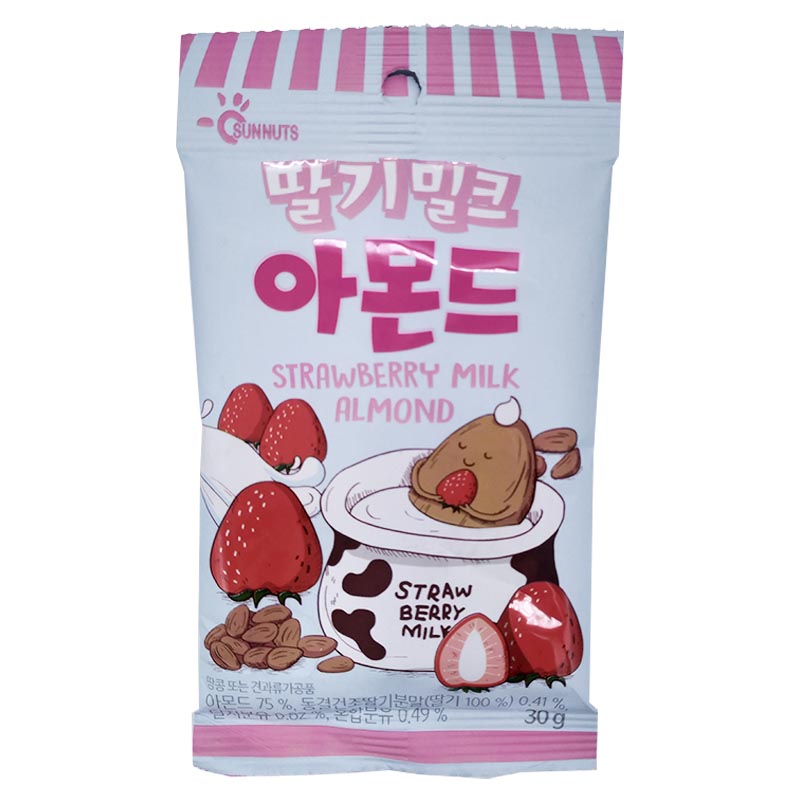 Миндаль со вкусом клубничного молока "Strawberry Milk" 30гр