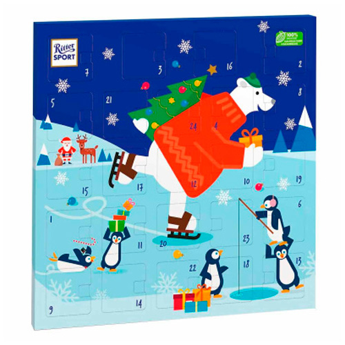 Шоколад Ritter Sport Christmas Quadrat-Adventskalender  347гр