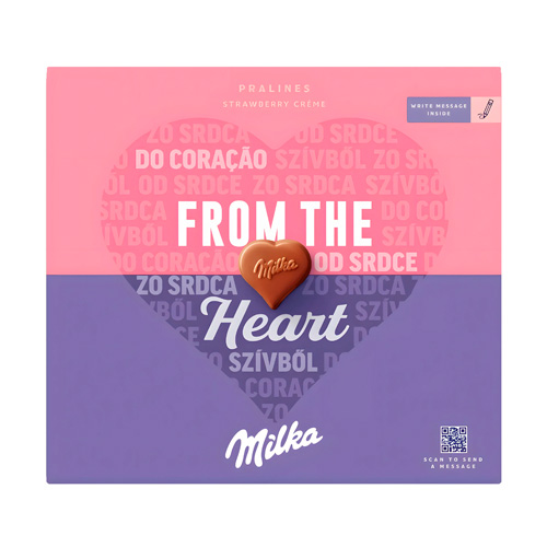 Шоколадные конфеты  Milka From The Heart Strawberry Creme   110гр