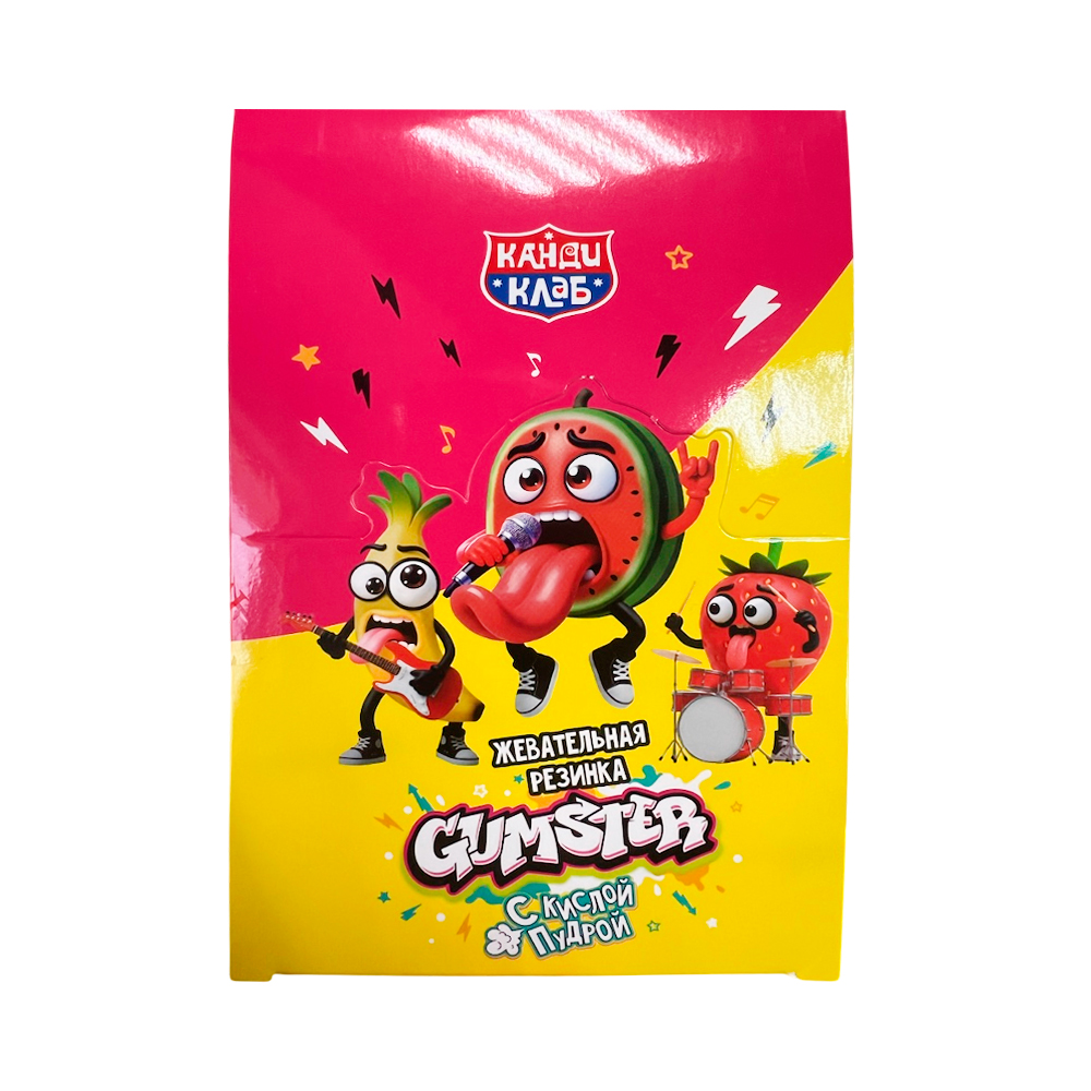 Жев.резинка КандиКлаб с кислой пудрой «Gumster», вкус ассорти   2,2гр