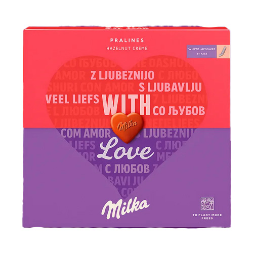 Шоколадные конфеты  Milka With love Hazelnut Creme   110гр