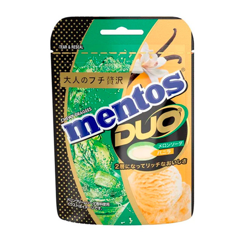 Жев.конфета Mentos DUO Melon Soda & Vanilla   45гр