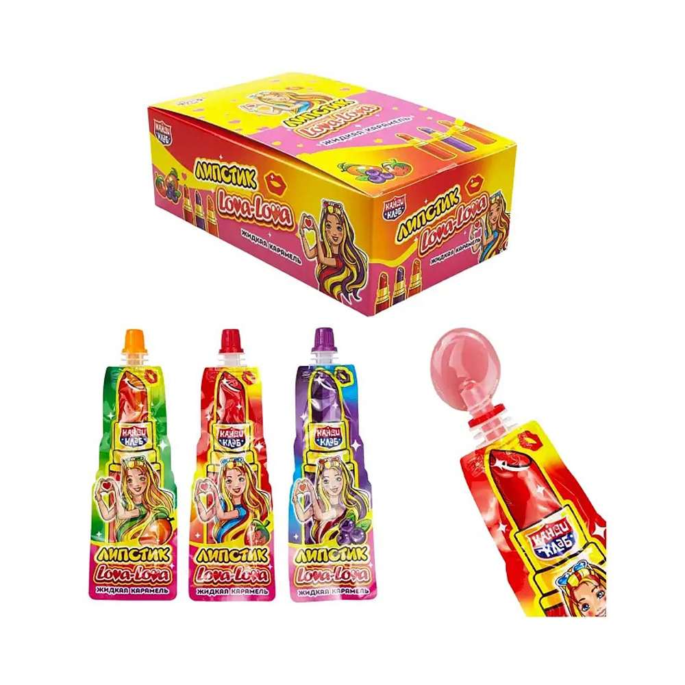 Жидкая карамель Канди Клаб Липстик Lova-Lova ассорти   20гр