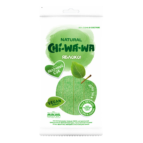 Жев.мармелад Chi-Wa-Wa Natural Apple Sour Belts  130гр