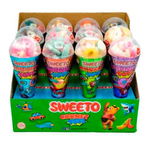 Жев. мармелад персик 15 гр. с игрушкой Sweeto Cornet Toys 65гр