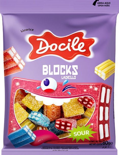 Жев.мармелад DOCILE Assorted Sour Bricks   80гр