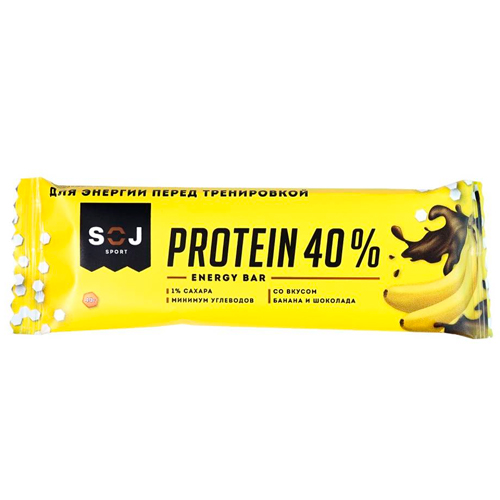 Протеиновый шоколадный батончик SPORT SOJ со вкусом банана 40г