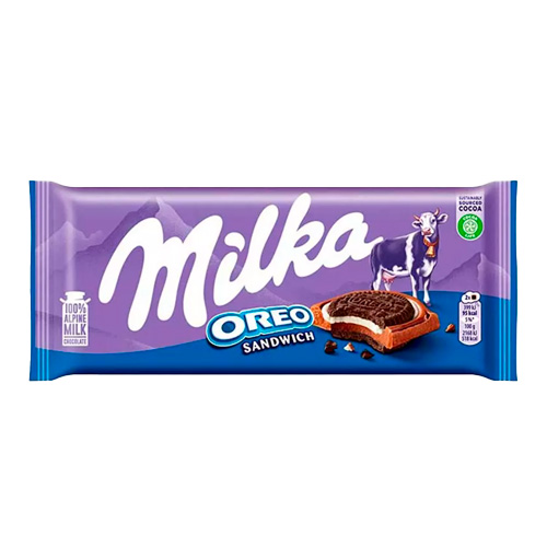 Шоколад Milka Oreo Sandwich    92гр