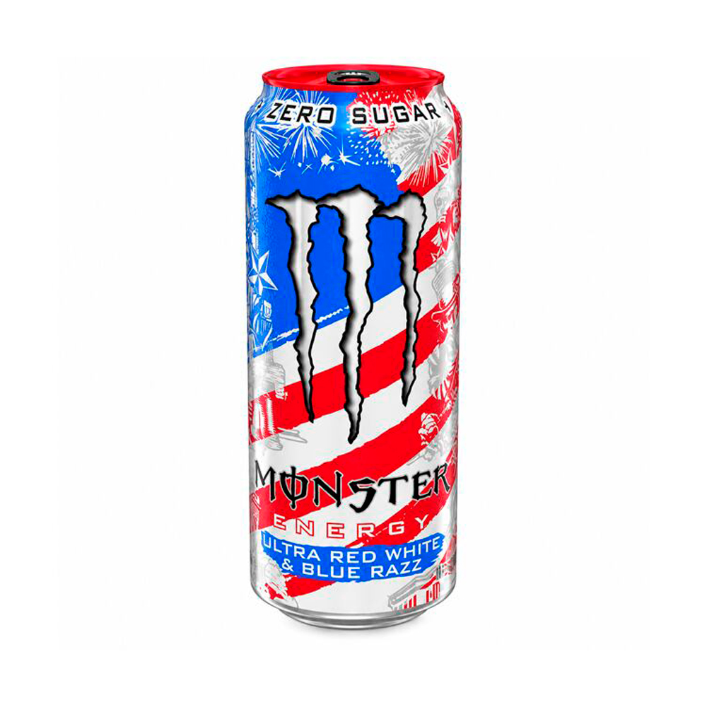 Энергетический напиток Monster Red White & Blue Razz   473мл
