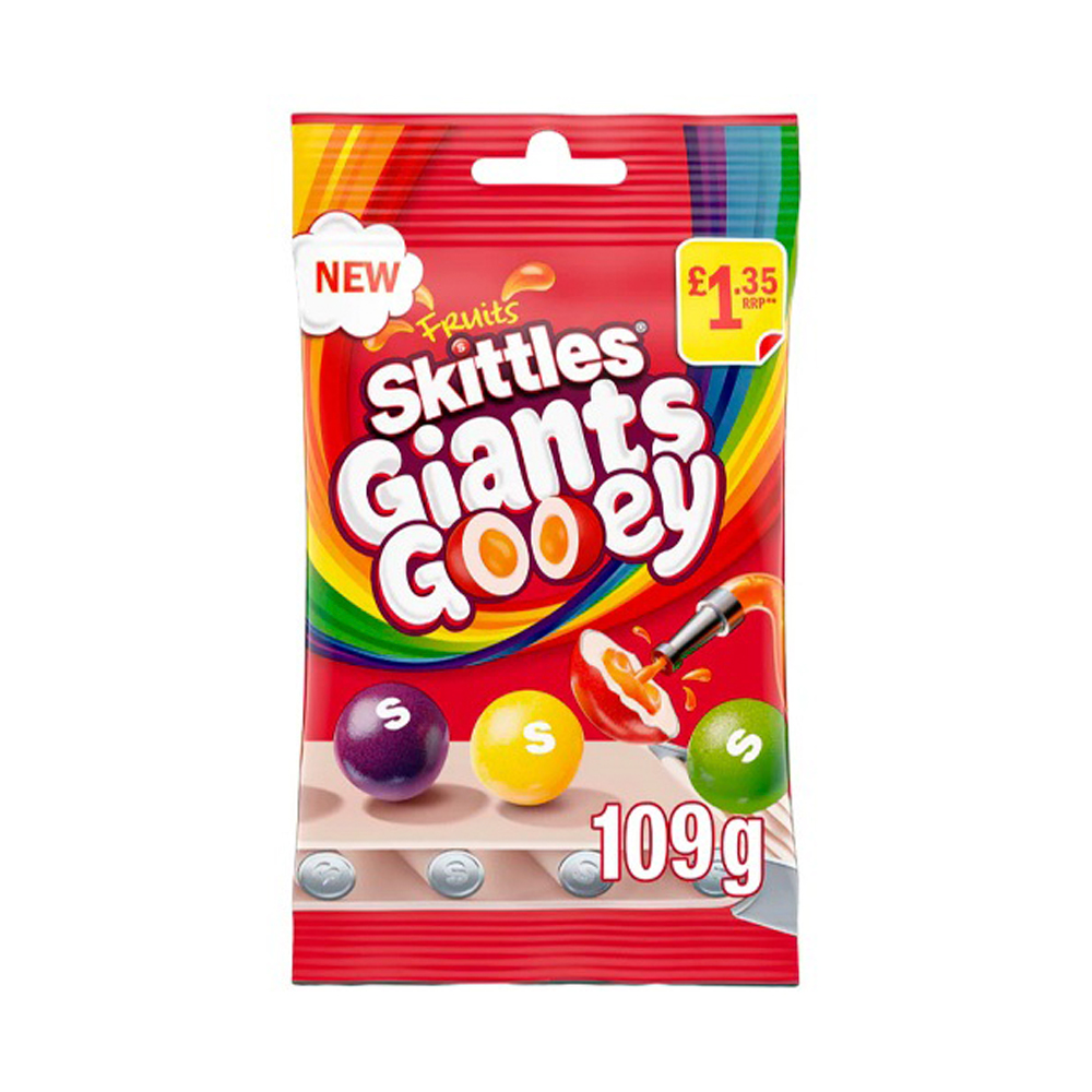 Драже Skittles Giants GOOEY c начинкой    109гр