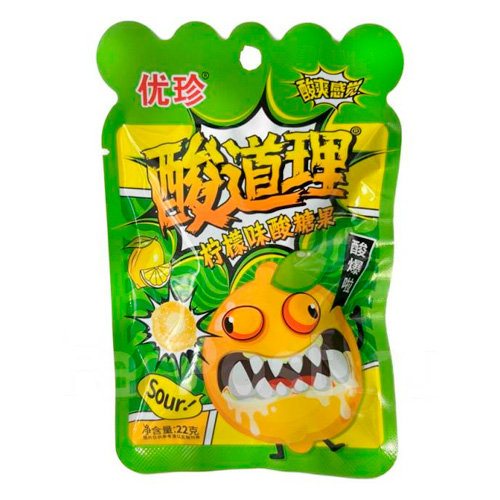 Конфеты Hong Tai Kee  Crazy Lemon с шипучкой    22гр