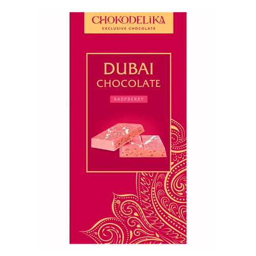 Шоколад Chokodelika белый с начинкой "Dubai Raspberry"   180гр