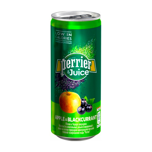 Газ. Напиток Perrier&Juice Черная смородина-яблоко 250мл
