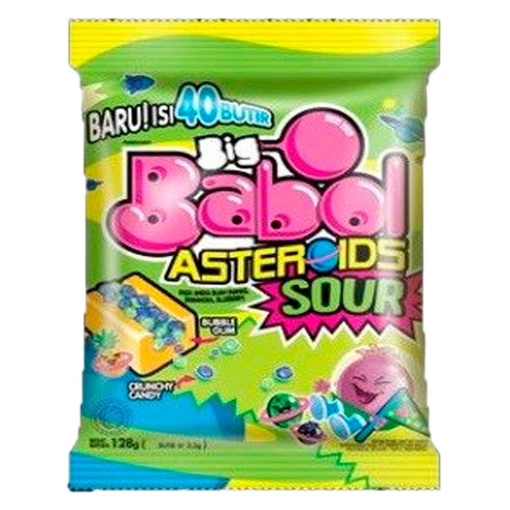 Жев.резинка Big Babol с хрустящими конфетами Asteroids Sour    128гр