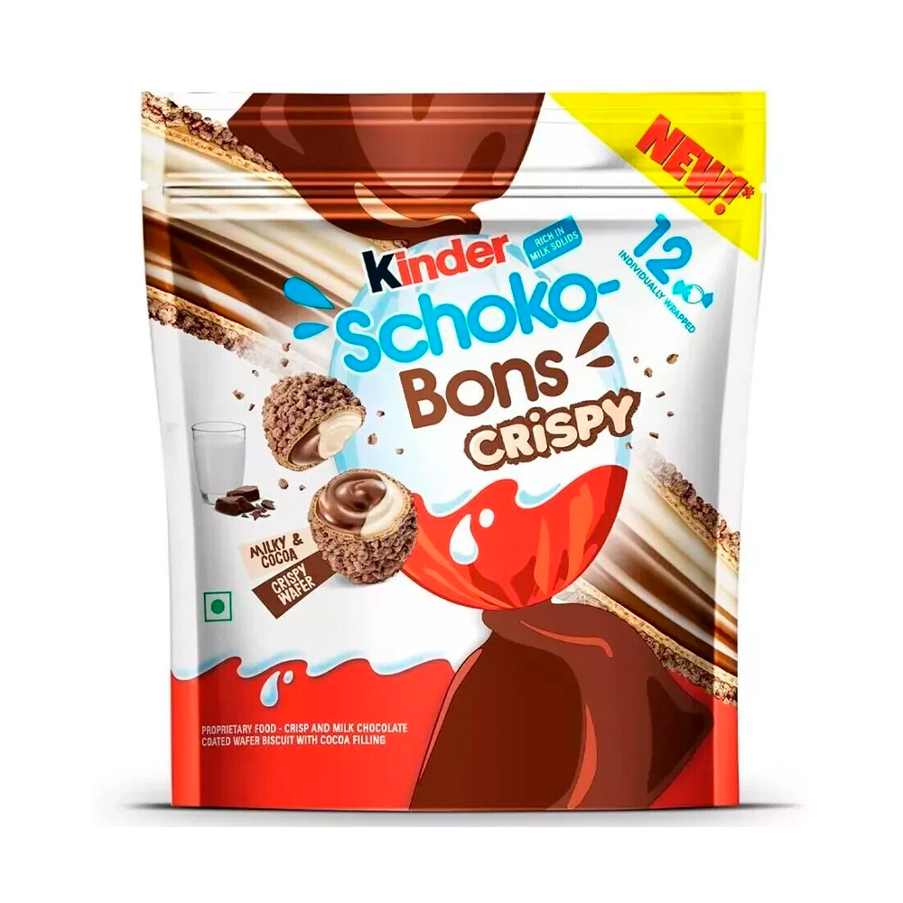 Шоколадные шарики Kinder Schoko Bons Crispy   67,2гр