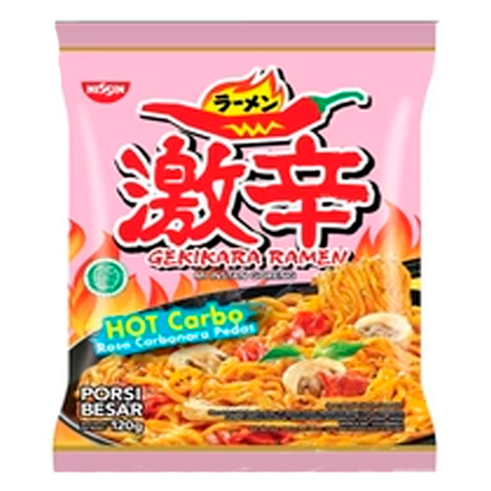 Лапша NISSIN GEKIKARA RAMEN INSTANT FRIED NOODLES HOT CARBO 120гр