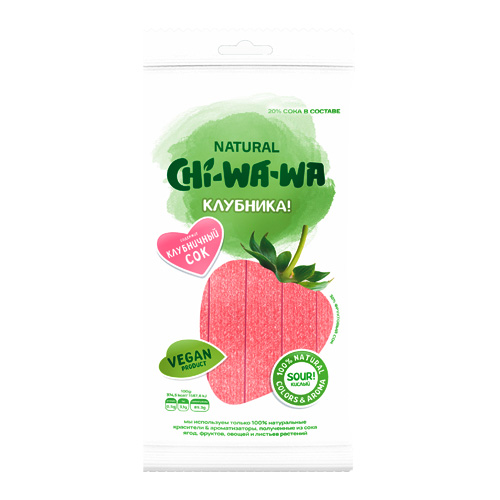 Жев.мармелад Chi-Wa-Wa Natural Strawberry Sour Belts  130гр