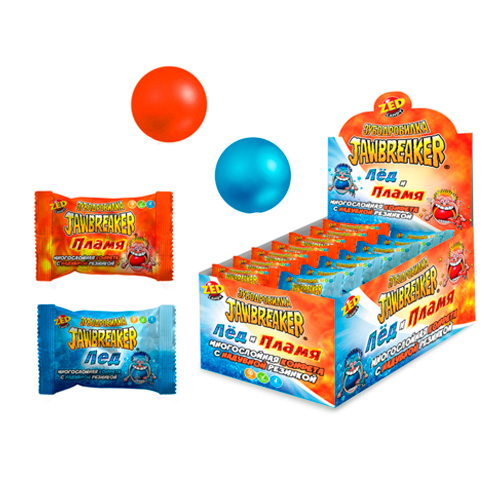 Зубодробилка Jawbreaker Лед и Пламя конфета+ жев.резинка   13гр