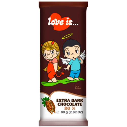 Шоколад Love is Темный с Какао 80% 80гр.