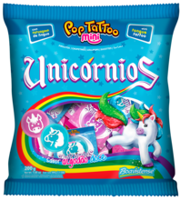 Карамель леденцовая на палочке BOAVISTENSE (POP TATTOO UNICORNIOS (со вкусом сахарной ваты)), 4г.