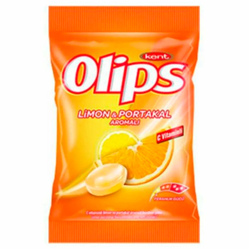 Кармель леденцовая Olips со вкусом лимона и апельсина + витамин С 76гр.