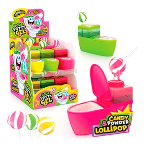 Леденец Johny Bee Sour Potty Gel (Унитаз с пудрой и гелем)  51гр